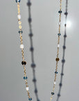 Kyanite and Pearl Lotus Necklace - Tree Myriah