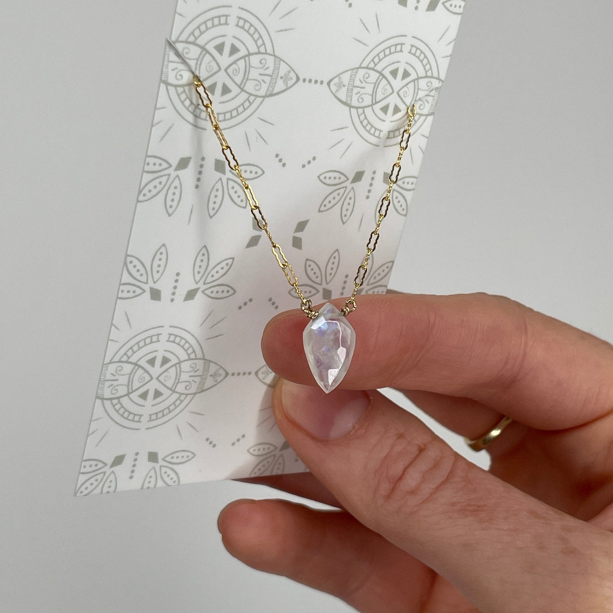 Long Moonstone Necklace - Tree Myriah