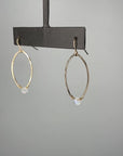 Mini Moonstone Luster Hoops