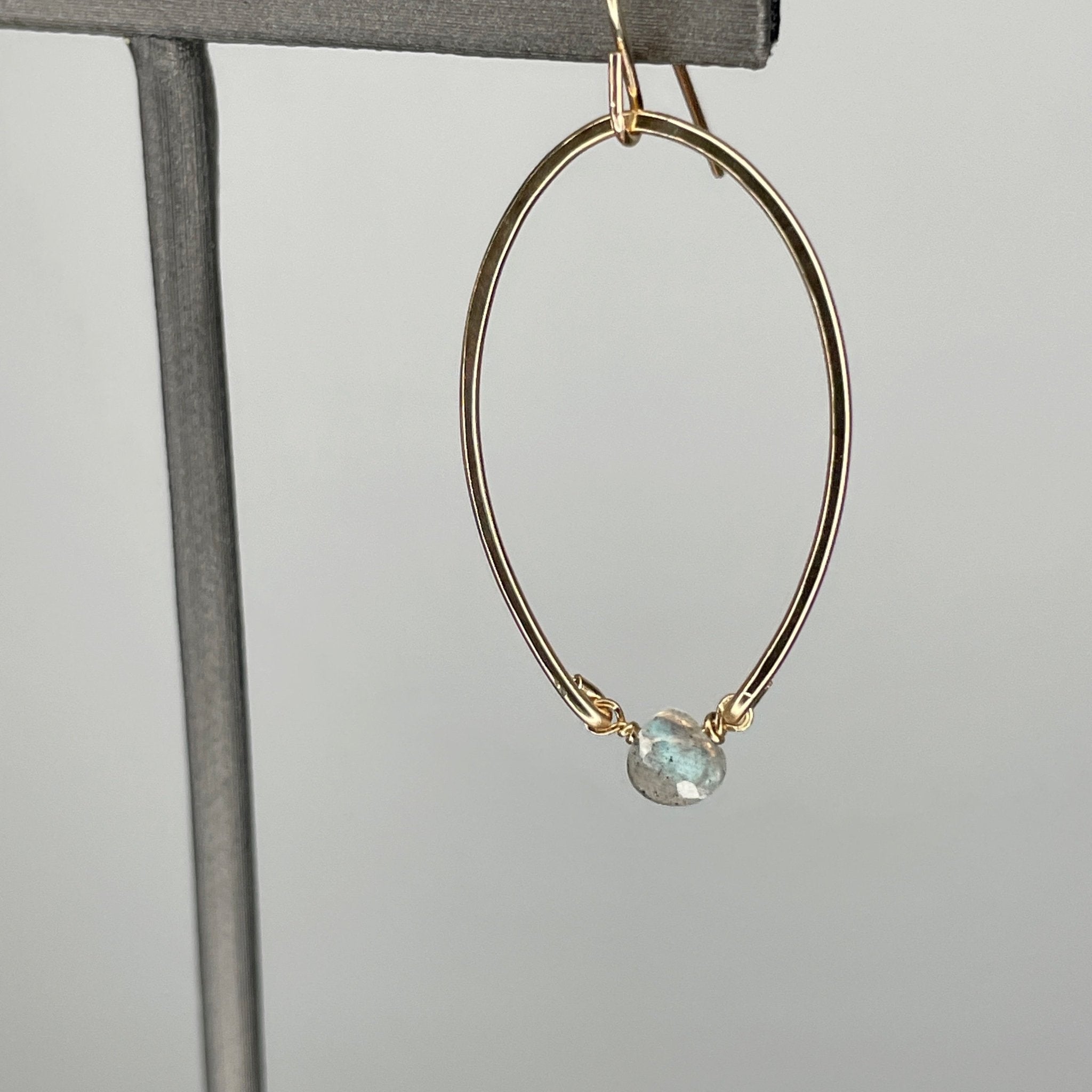 Mini labradorite Luster Hoops - Tree Myriah