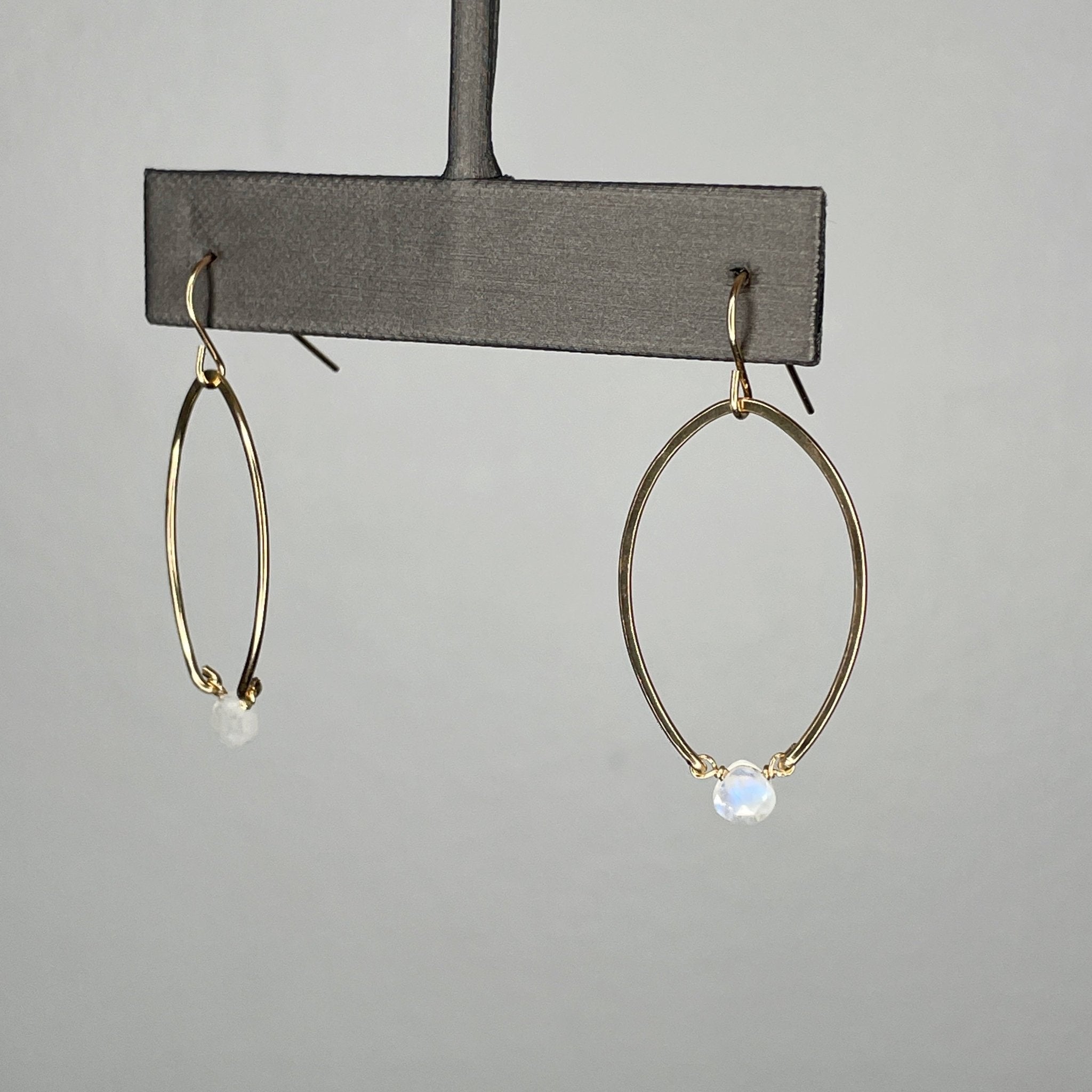 Mini Moonstone Luster Hoops - Tree Myriah