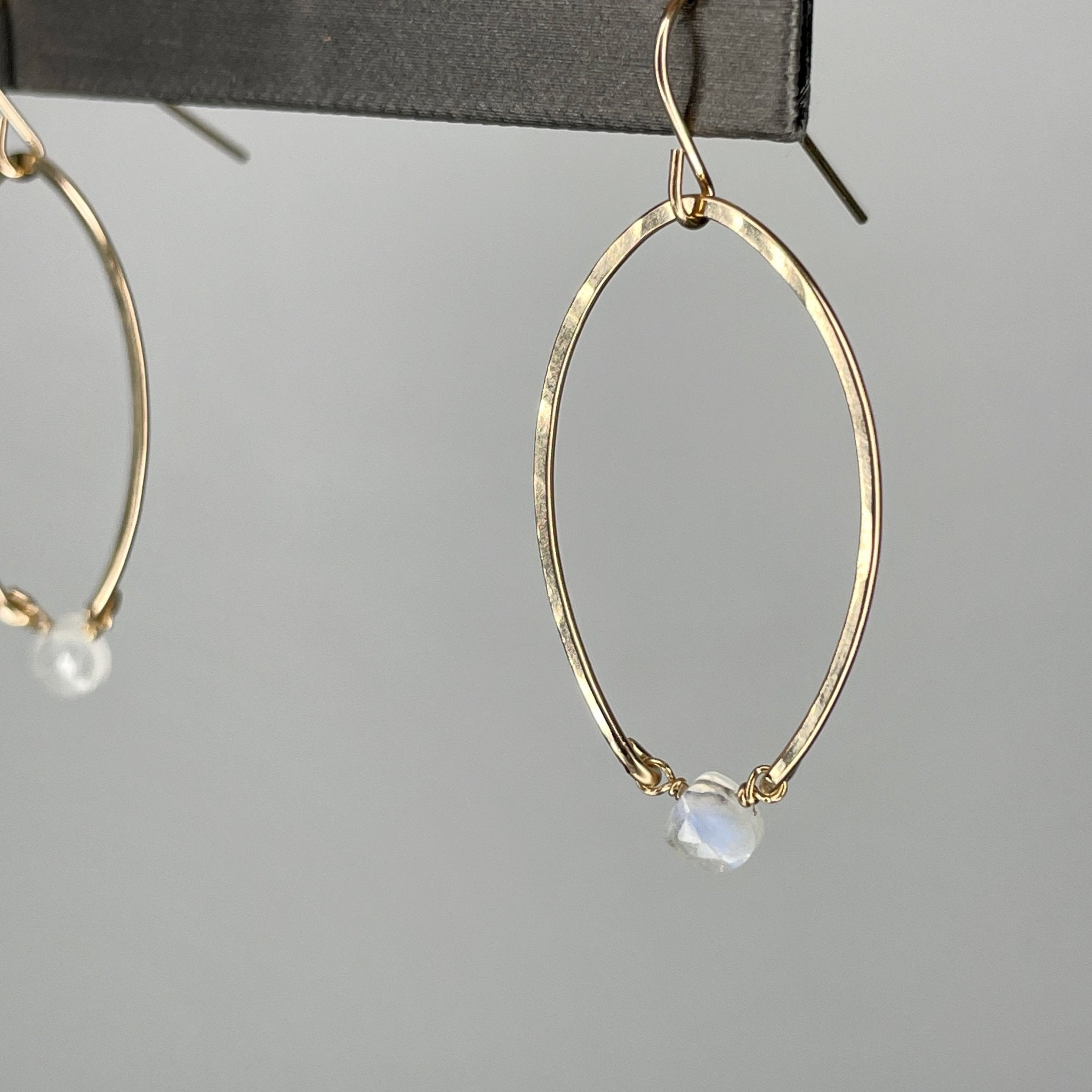 Mini Moonstone Luster Hoops - Tree Myriah