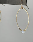 Mini Moonstone Luster Hoops - Tree Myriah