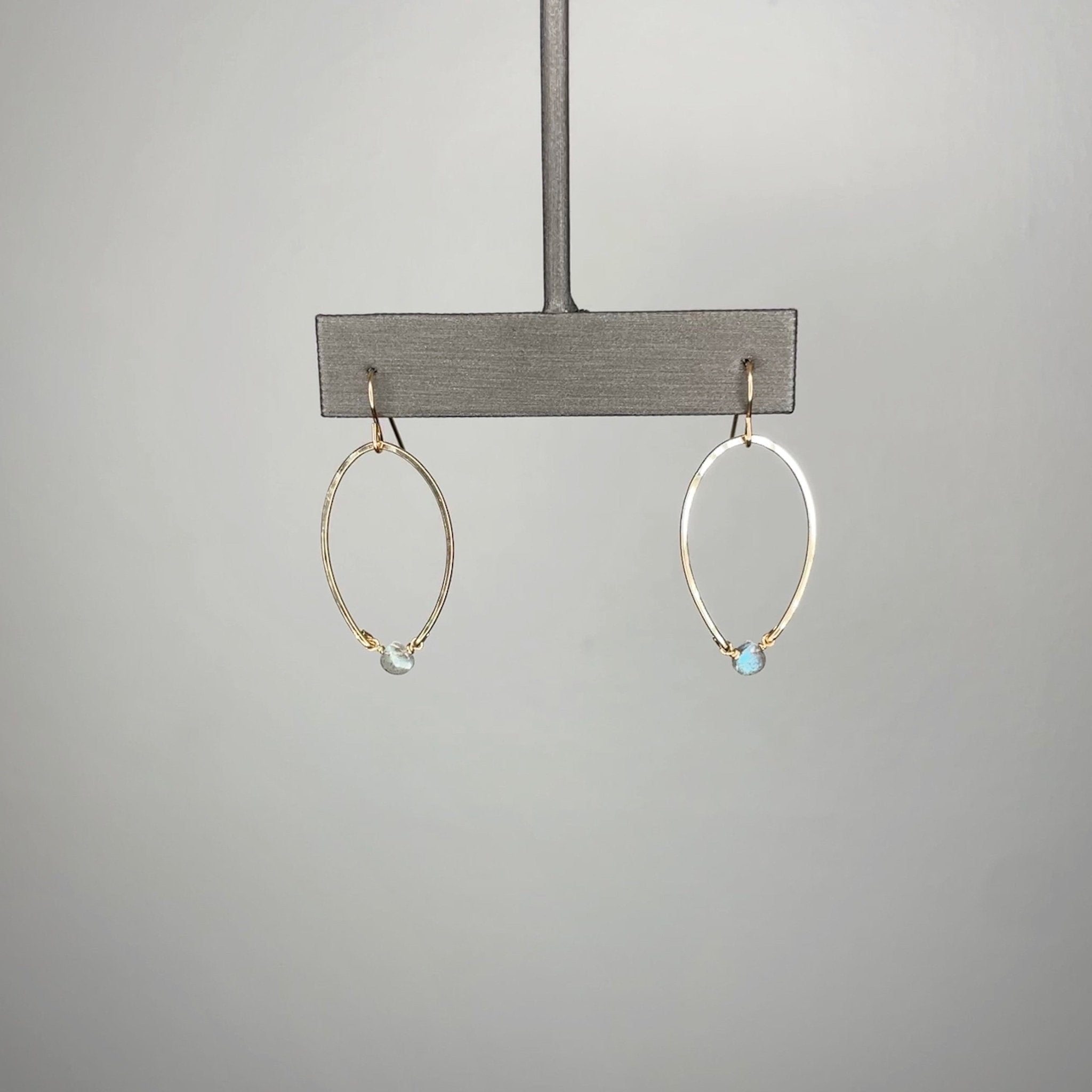 Mini labradorite Luster Hoops - Tree Myriah