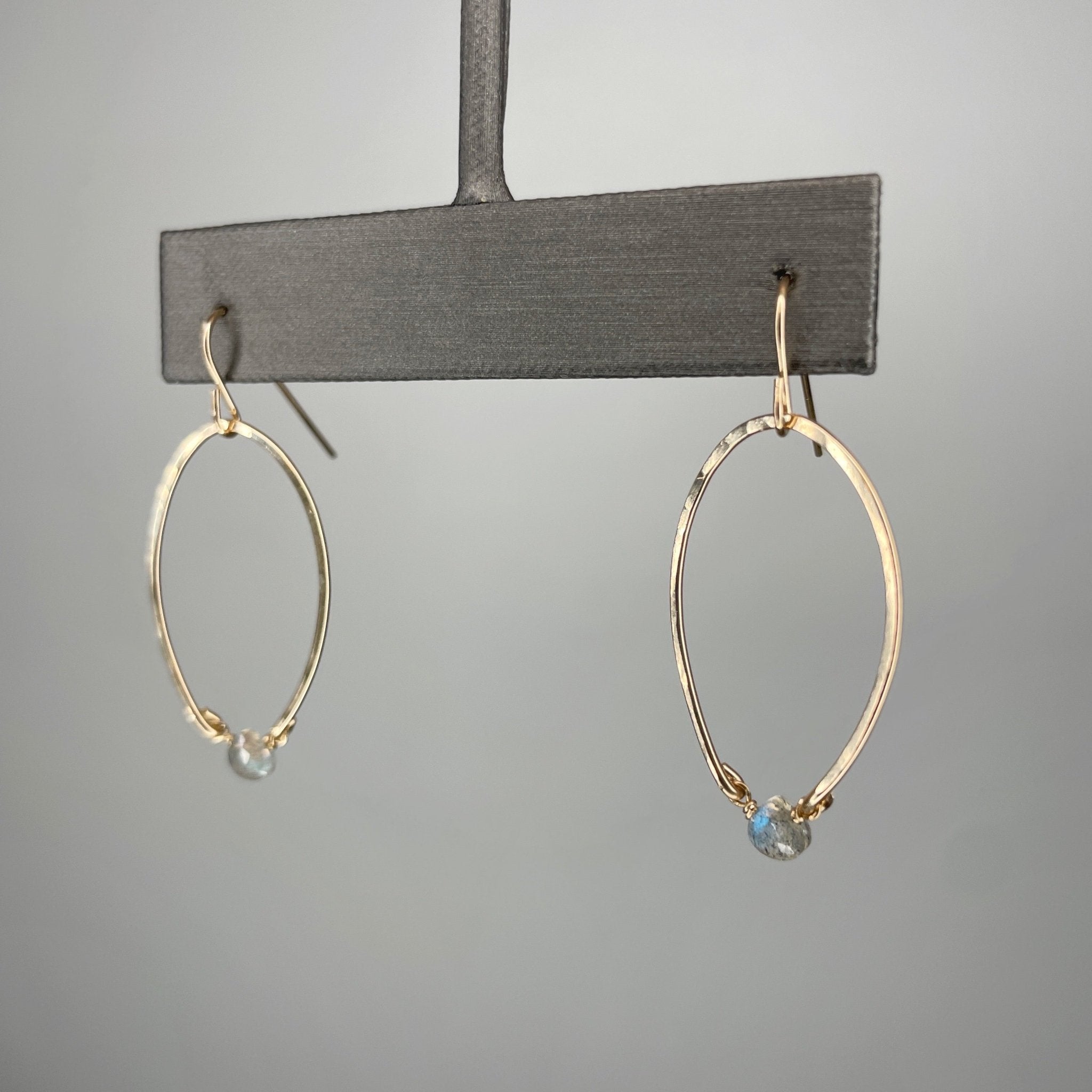 Mini labradorite Luster Hoops - Tree Myriah