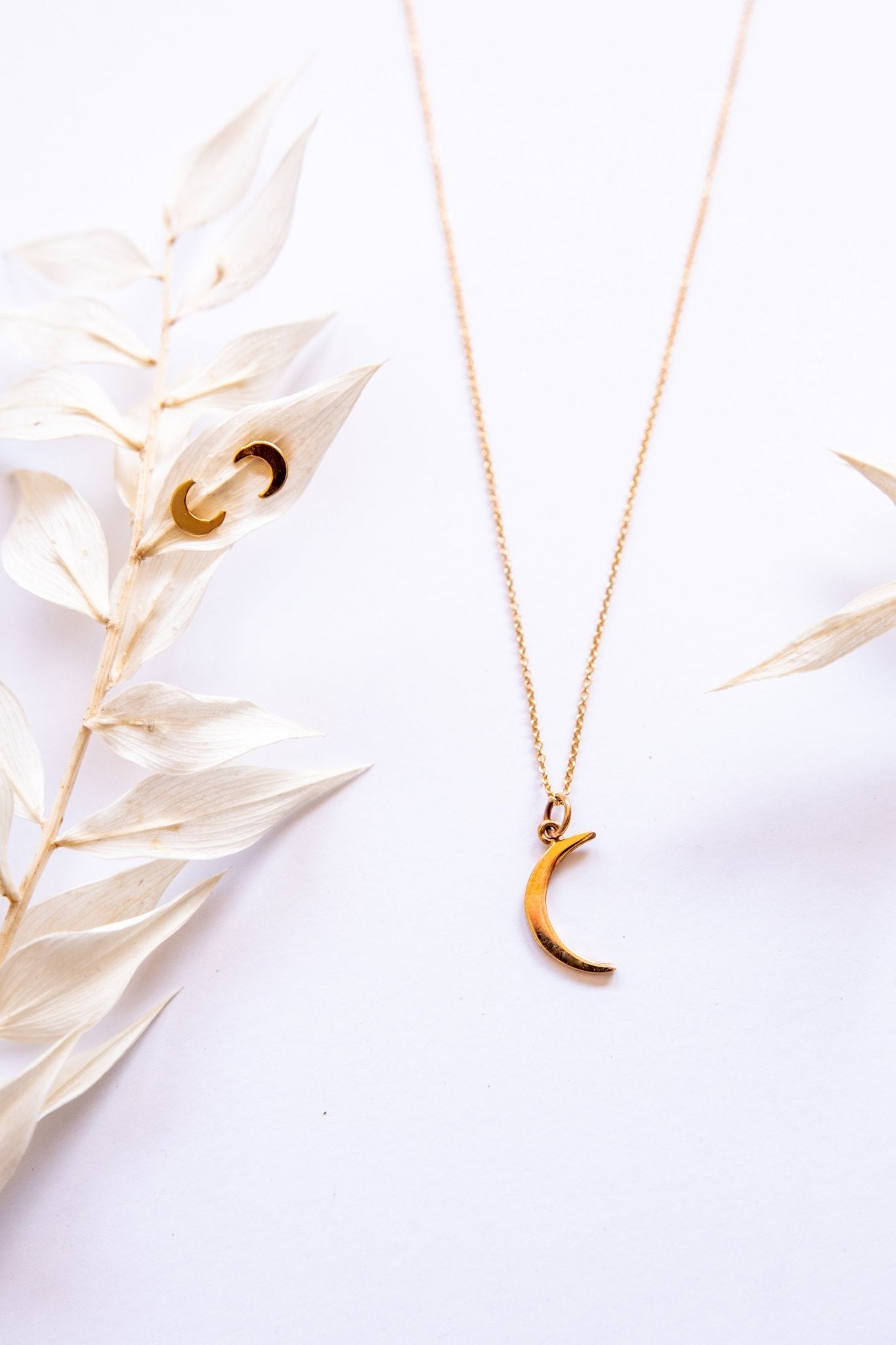 Crescent Moon Studs - Tree Myriah