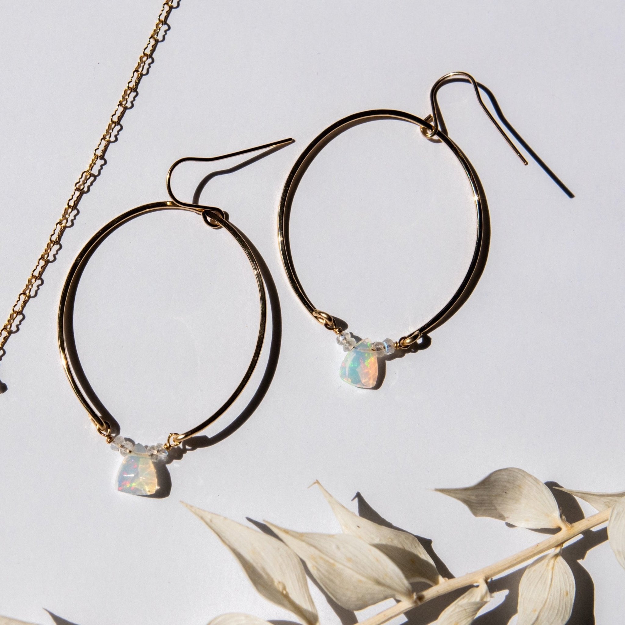 Fiery Opal Hoops - Tree Myriah