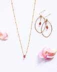 Strawberry Quartz Nimah Hoops - Tree Myriah