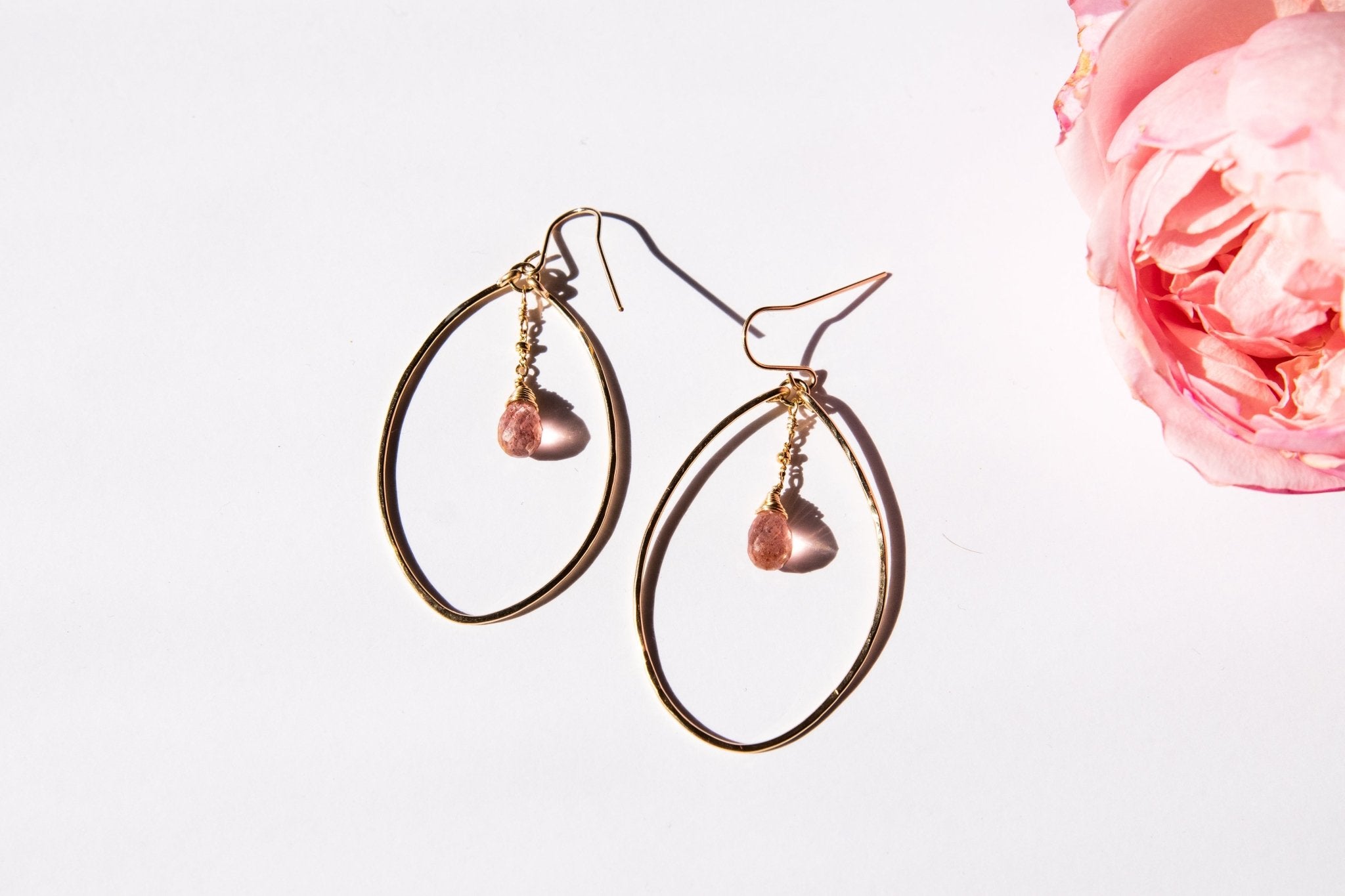Strawberry Quartz Nimah Hoops - Tree Myriah