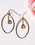 Strawberry Quartz Nimah Hoops - Tree Myriah