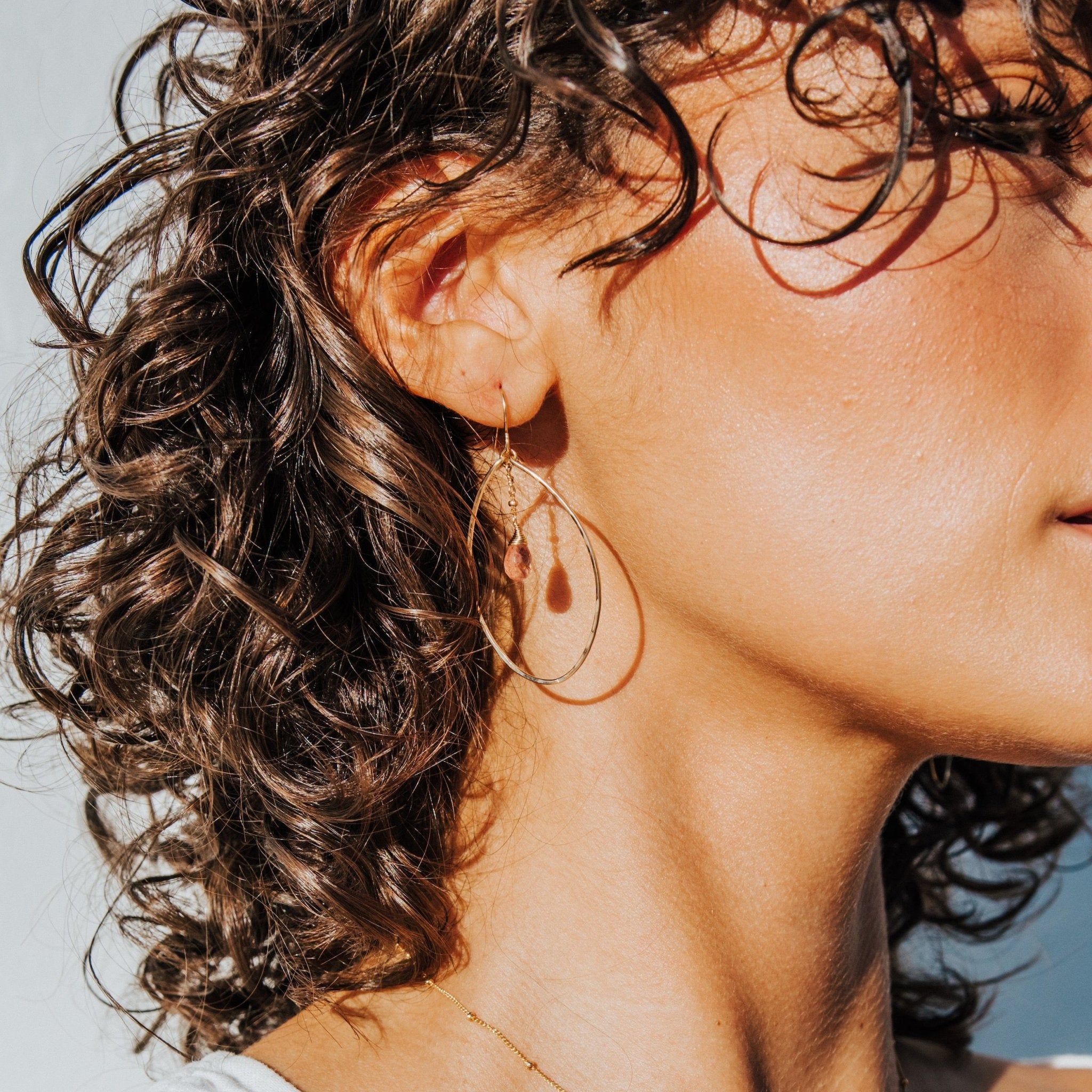 Strawberry Quartz Nimah Hoops - Tree Myriah