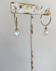 Moonstone Drop Hoops - Tree Myriah