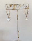 Moonstone Drop Hoops - Tree Myriah