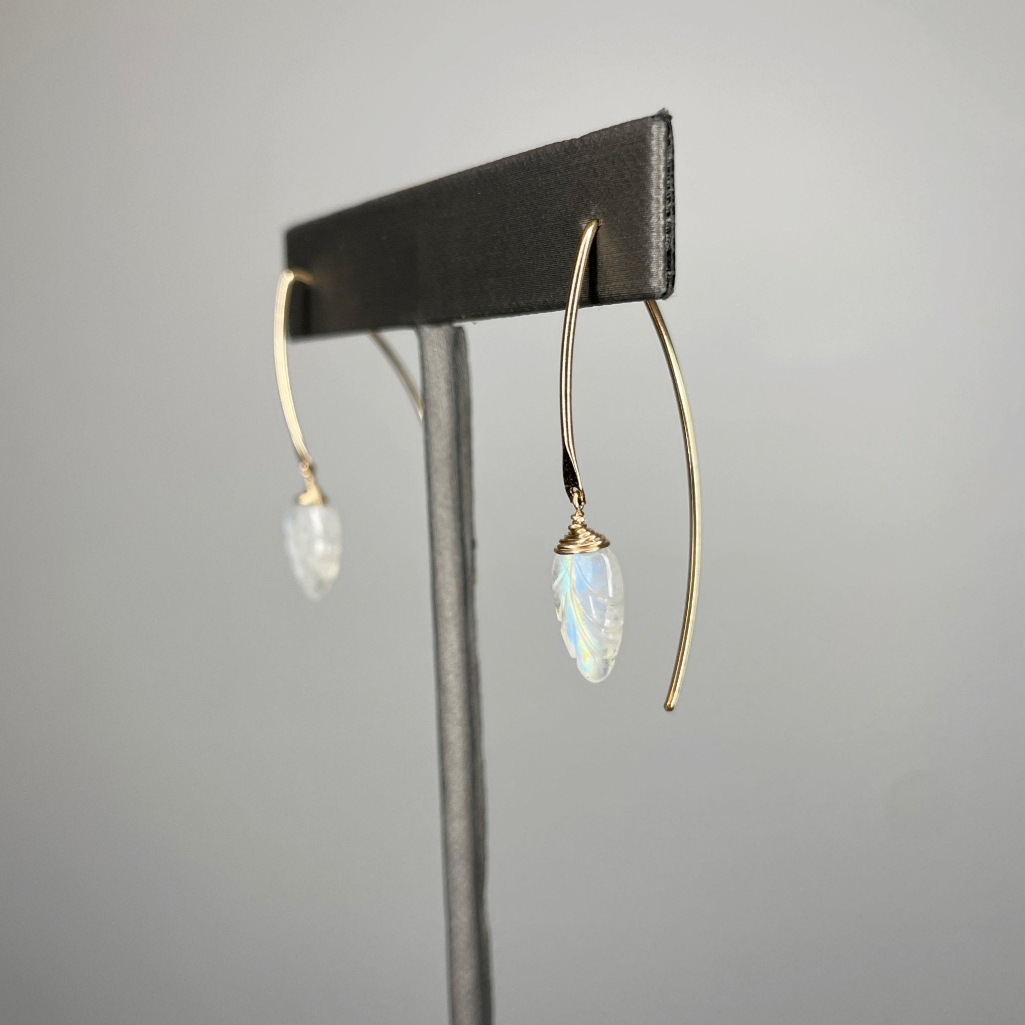 Moonstone Leaf Earrings - Tree Myriah