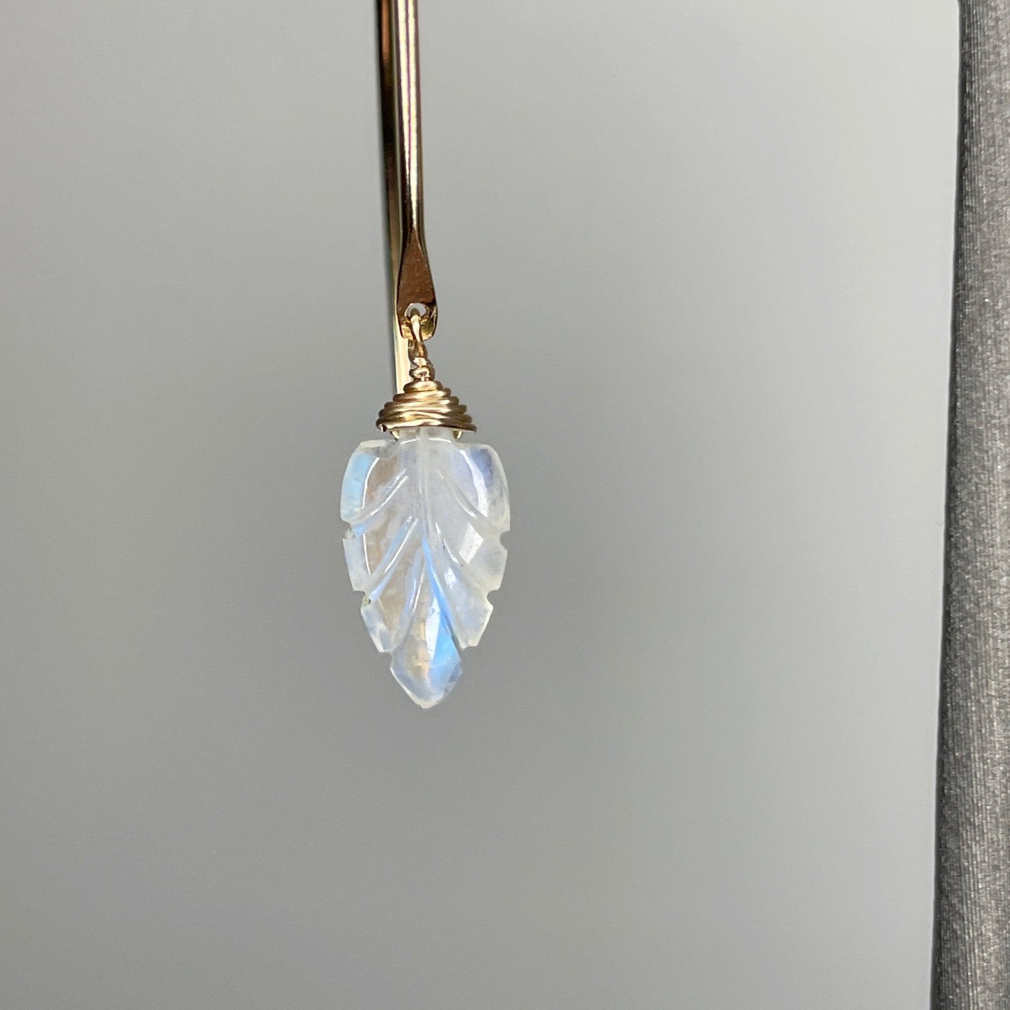 Moonstone Leaf Earrings - Tree Myriah