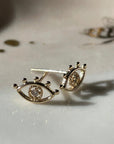 Solid Gold Eye Studs - Tree Myriah