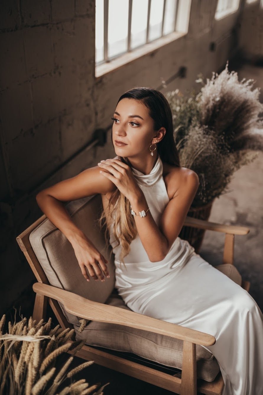 Moonstone Drop Hoops - Tree Myriah
