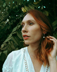 Pearl Drop Hoops - Tree Myriah