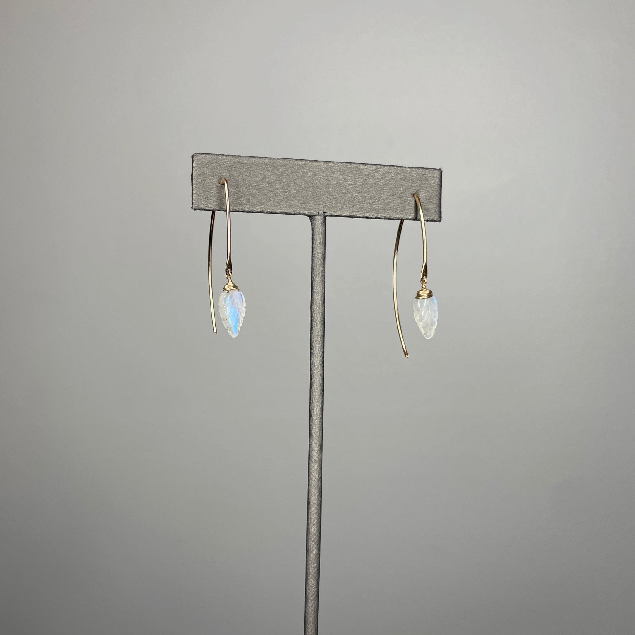 Moonstone Leaf Earrings - Tree Myriah