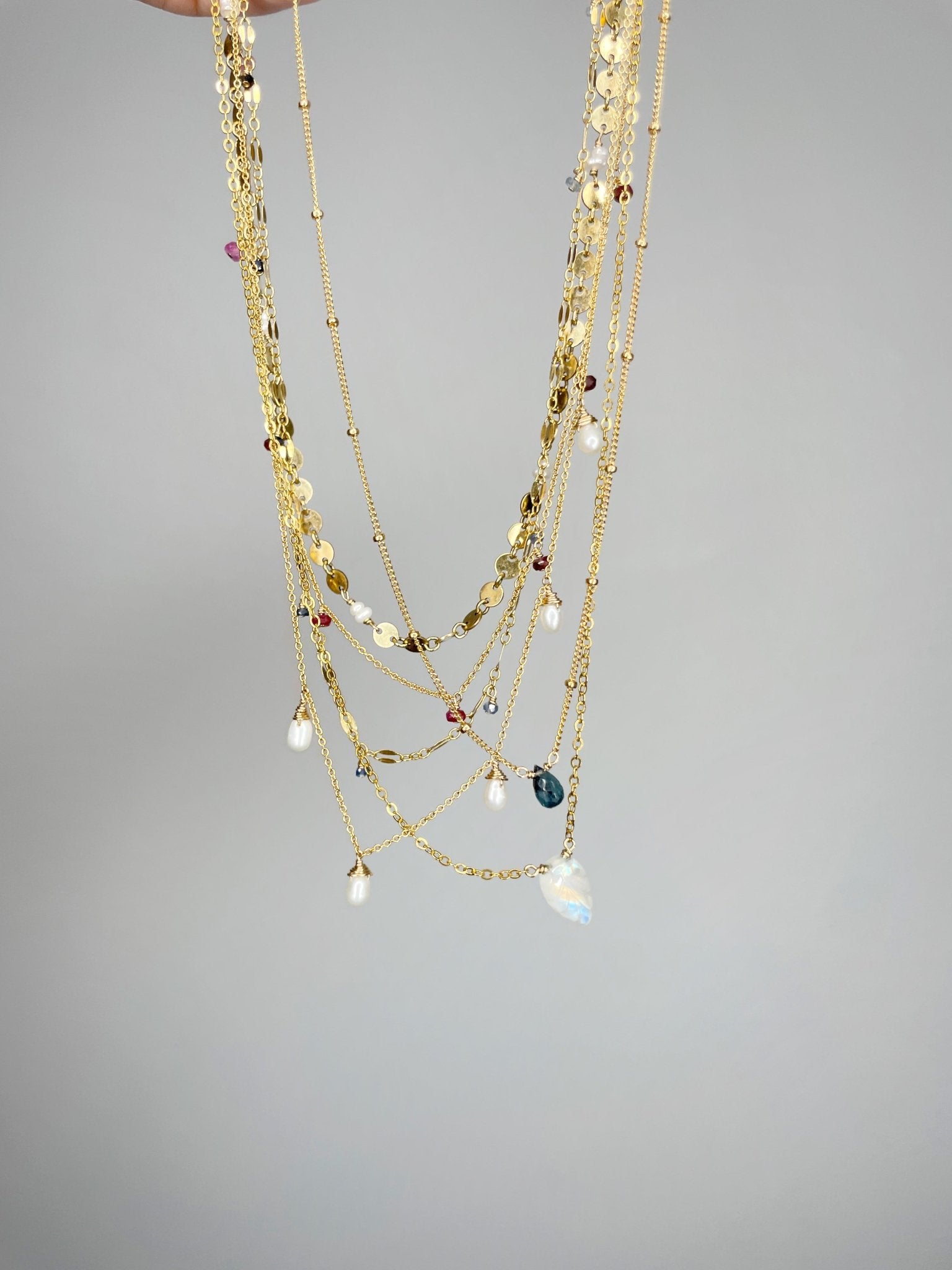 Moonstone Leaf Necklace - Tree Myriah