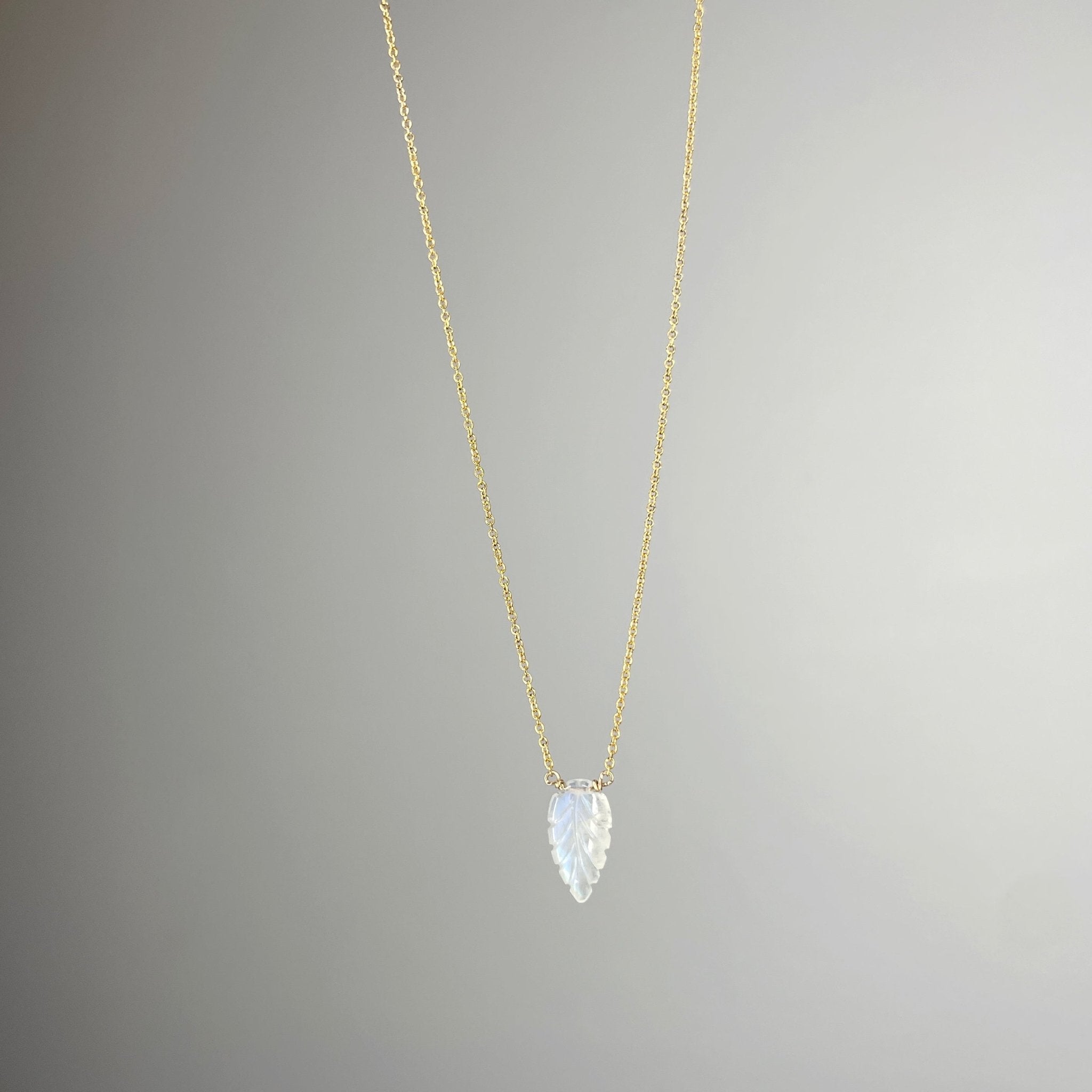 Moonstone Leaf Necklace - Tree Myriah