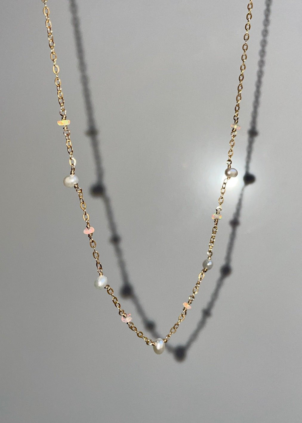 Fiery Opal and Pearl Cove Necklace - Tree Myriah