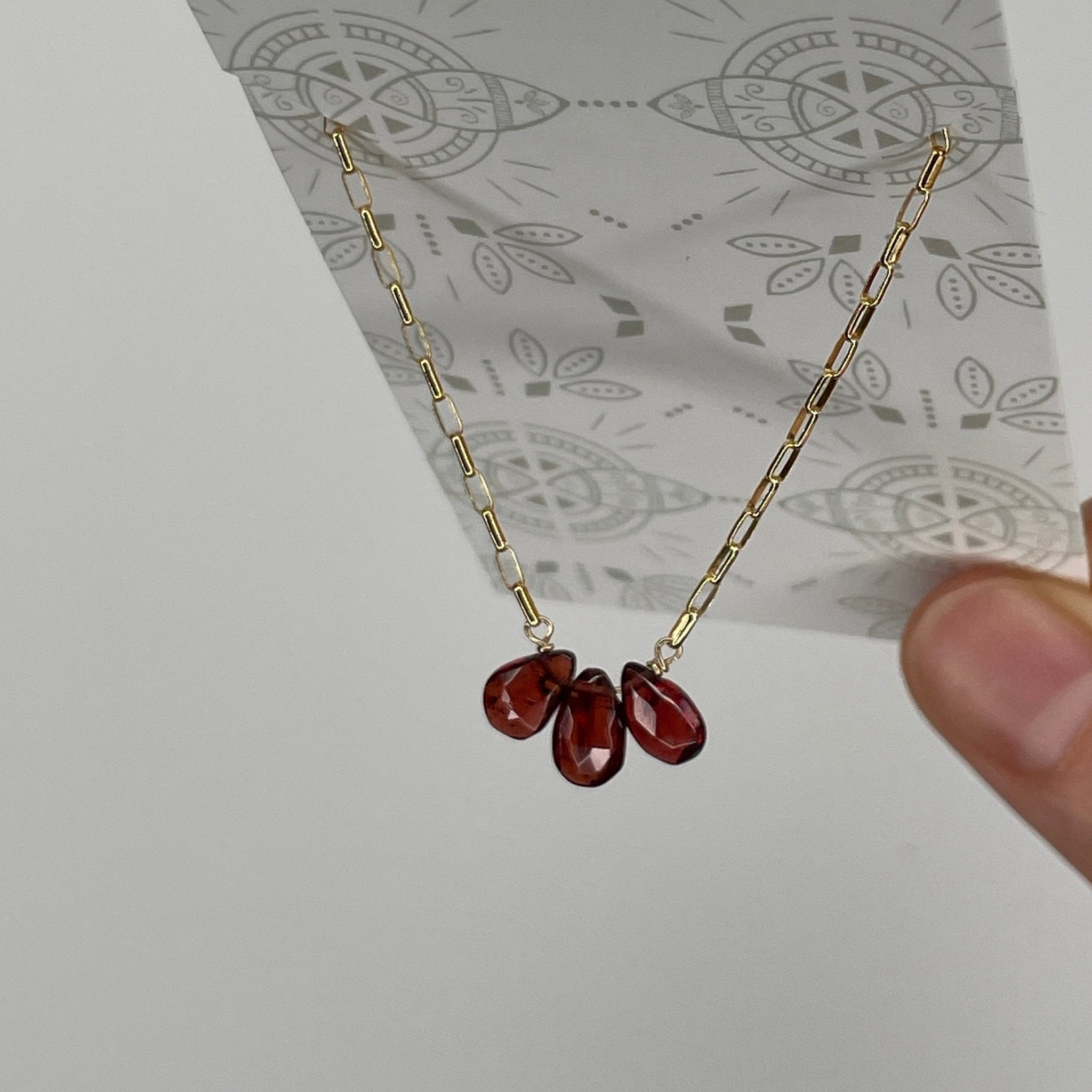 Garnet Trio Necklace - Tree Myriah