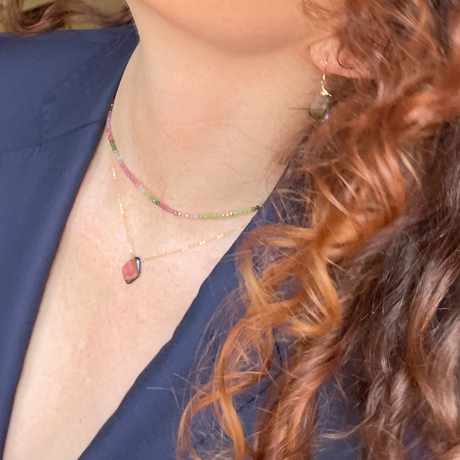 Watermelon Tourmaline Necklace - Tree Myriah