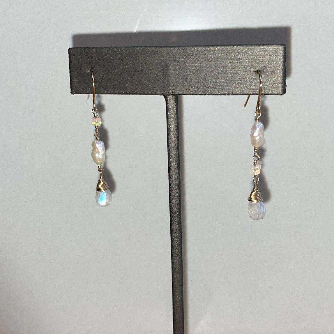 Fiery Opal and Pearl Cove Earrrings - Tree Myriah