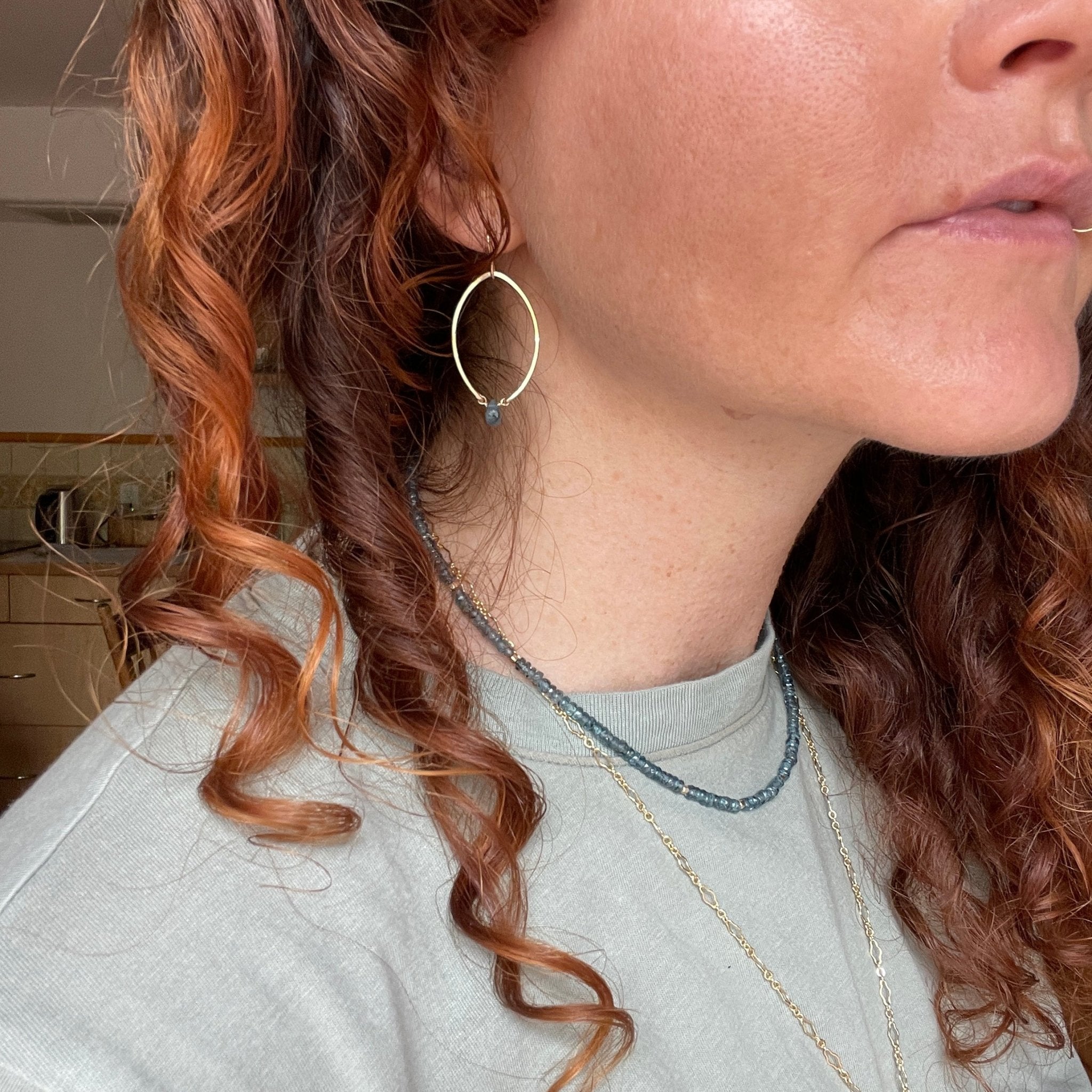 Kyanite Mini Hoops - Tree Myriah