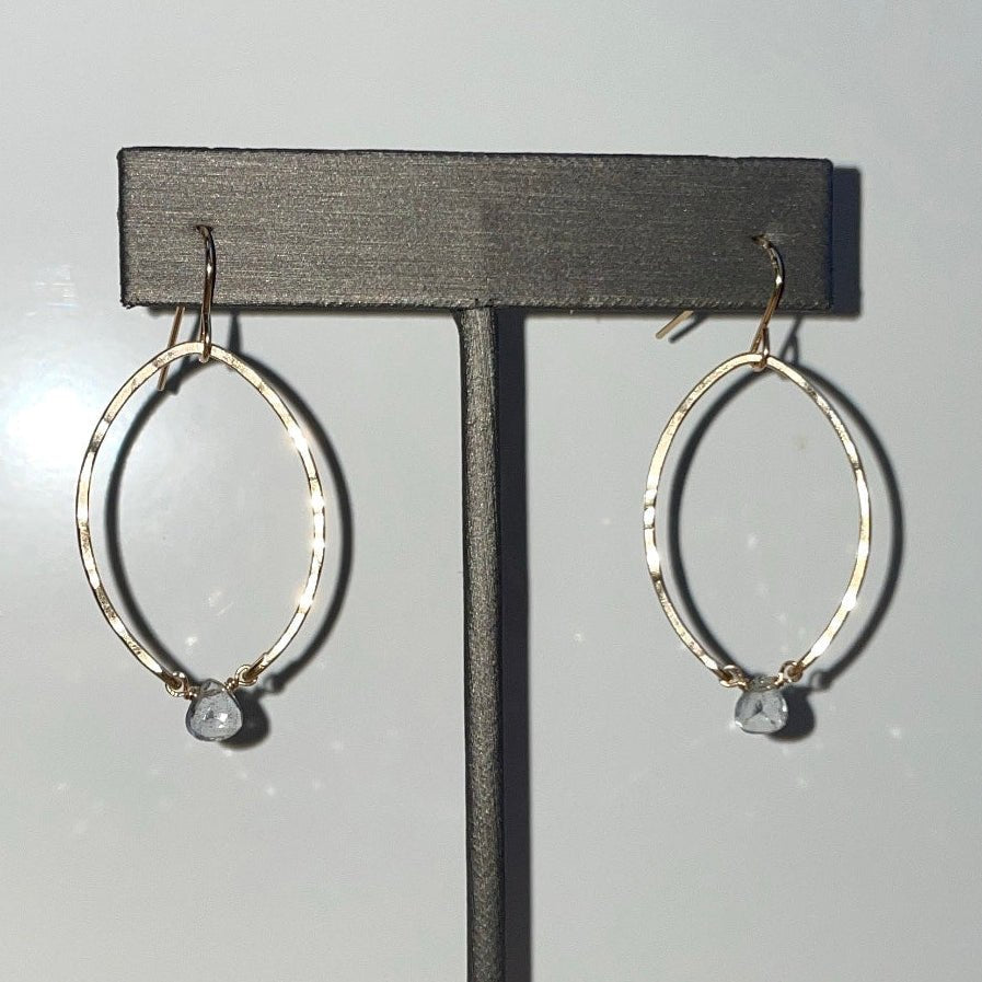 Aquamarine Mini Hoops - Tree Myriah