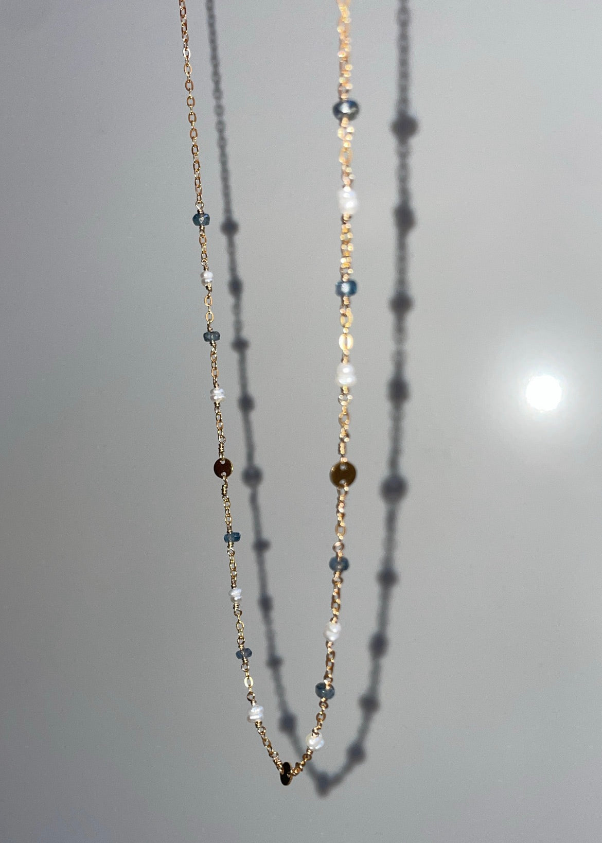 Kyanite and Pearl Lotus Necklace - Tree Myriah