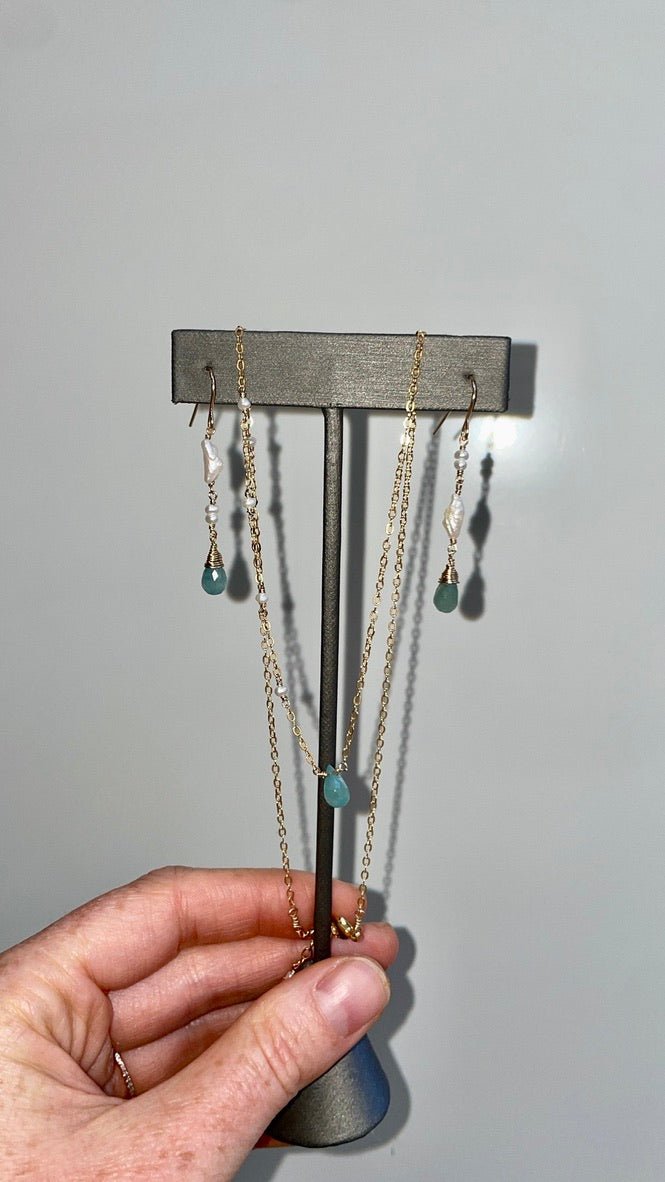 Lagoon Grandidierite Earrings - Tree Myriah