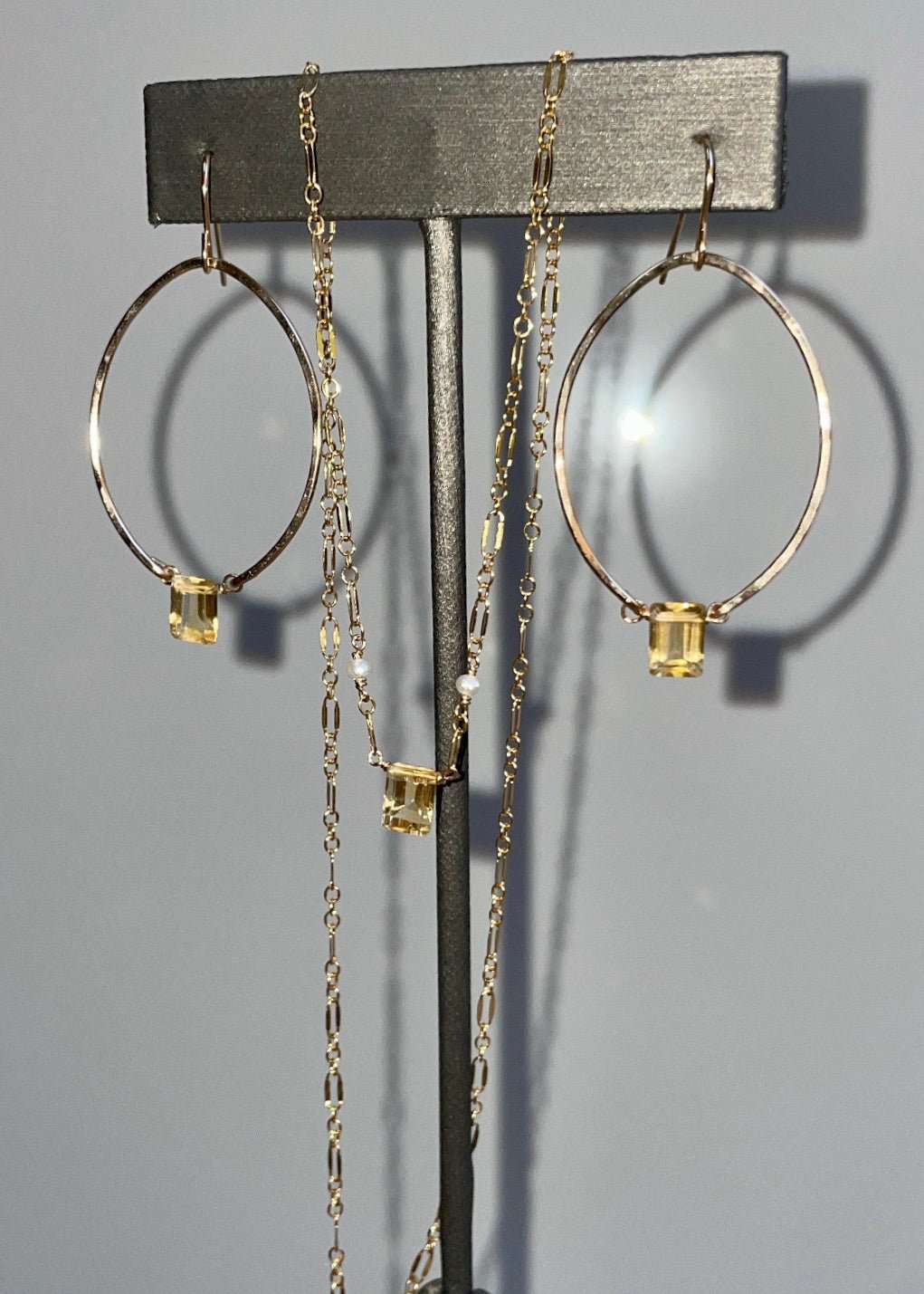 Citrine Hoops - Tree Myriah