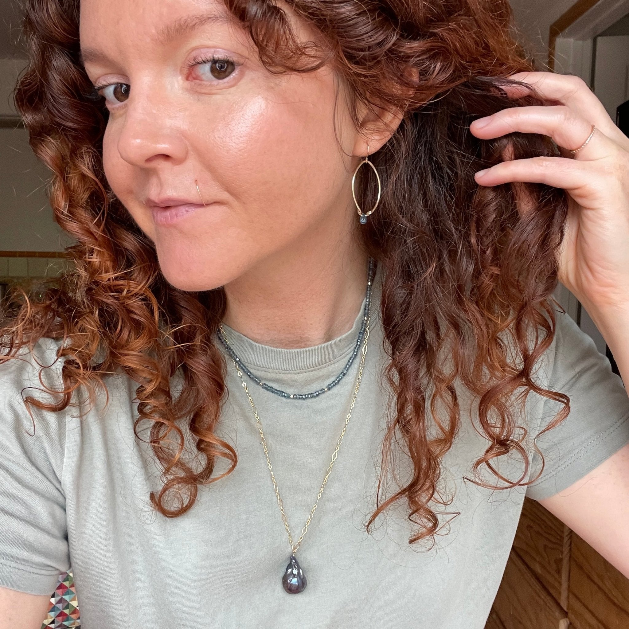 Kyanite Mini Hoops - Tree Myriah