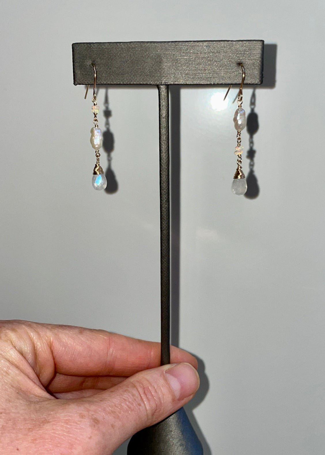 Fiery Opal and Pearl Cove Earrrings - Tree Myriah