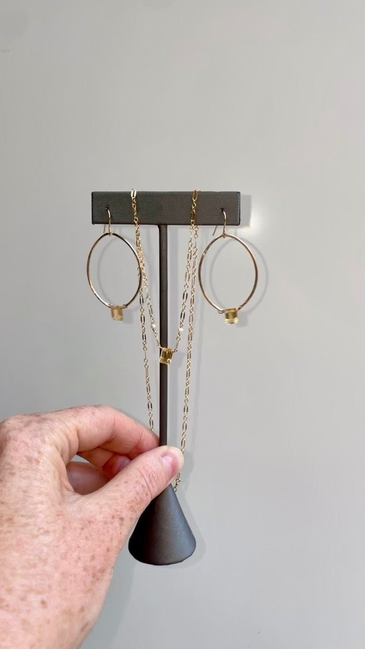 Citrine Hoops - Tree Myriah