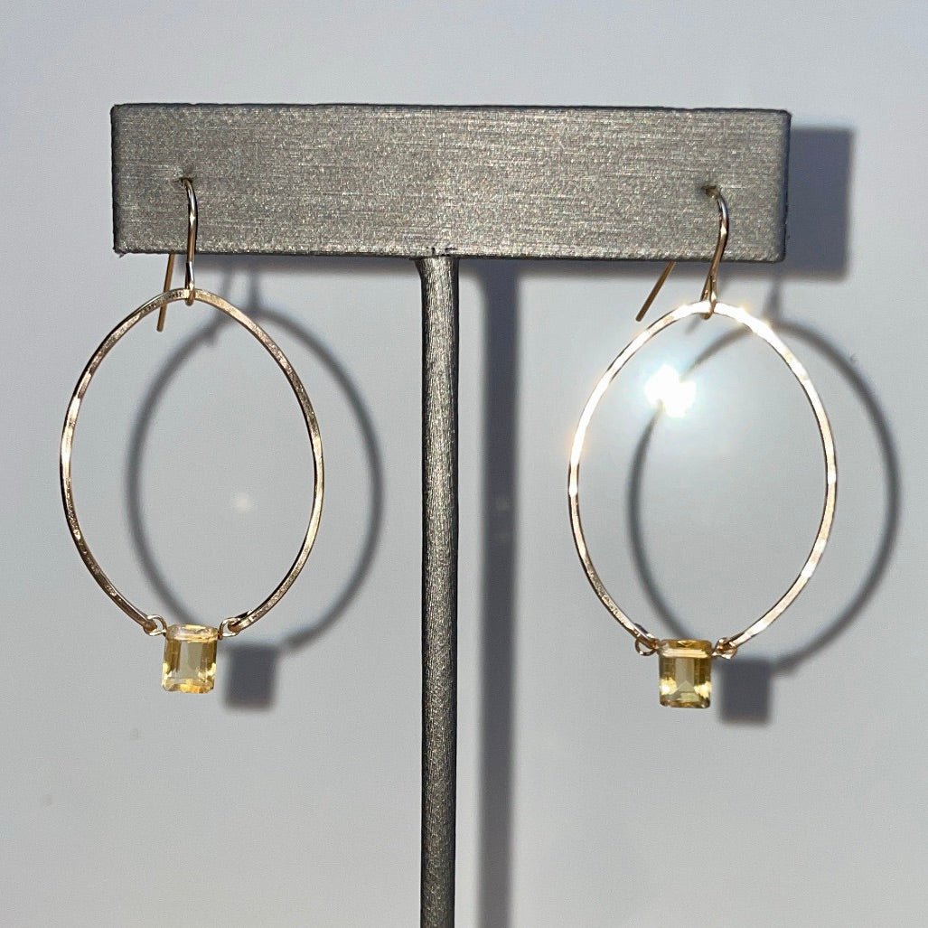 Citrine Hoops - Tree Myriah
