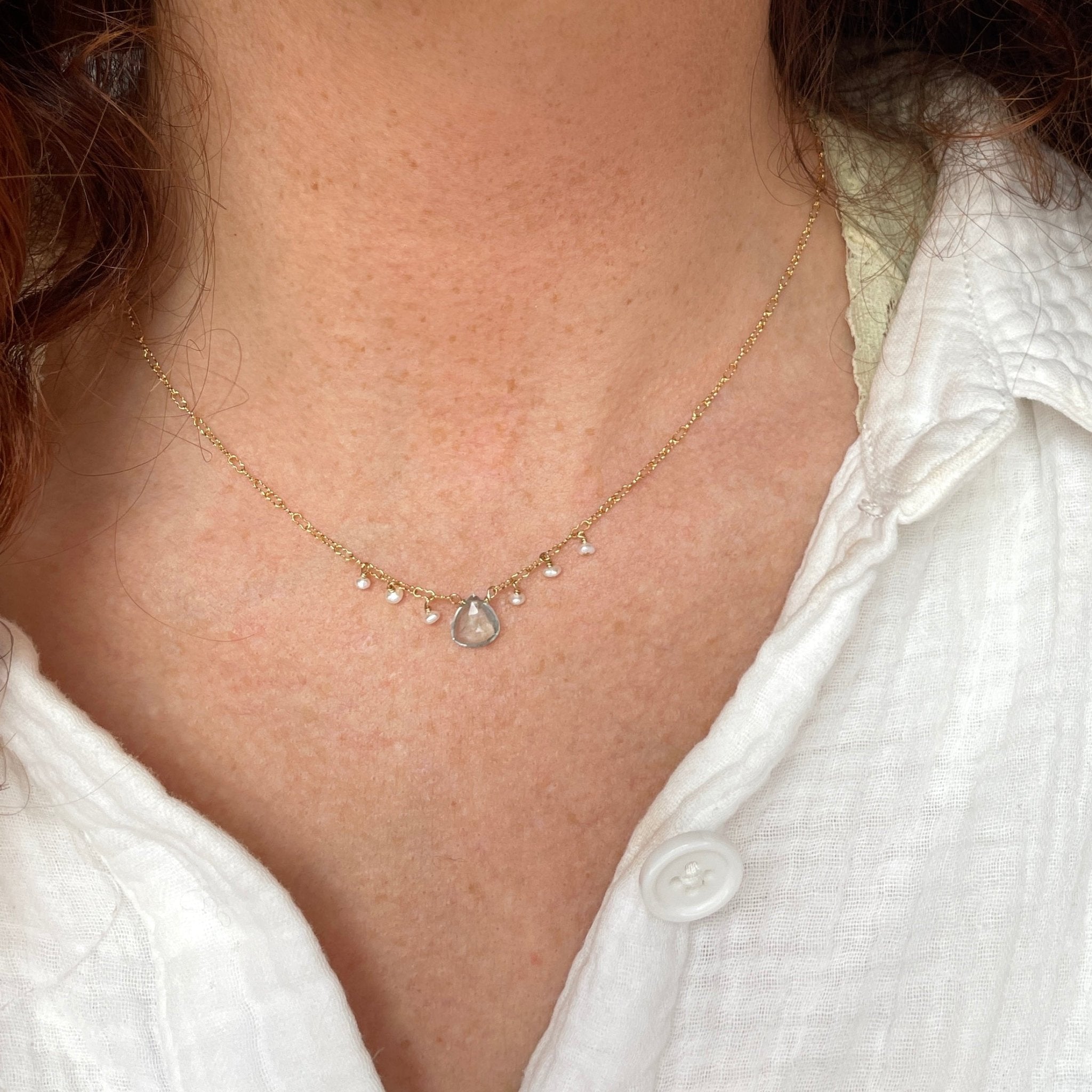 Aquamarine Devotion Necklace - Tree Myriah