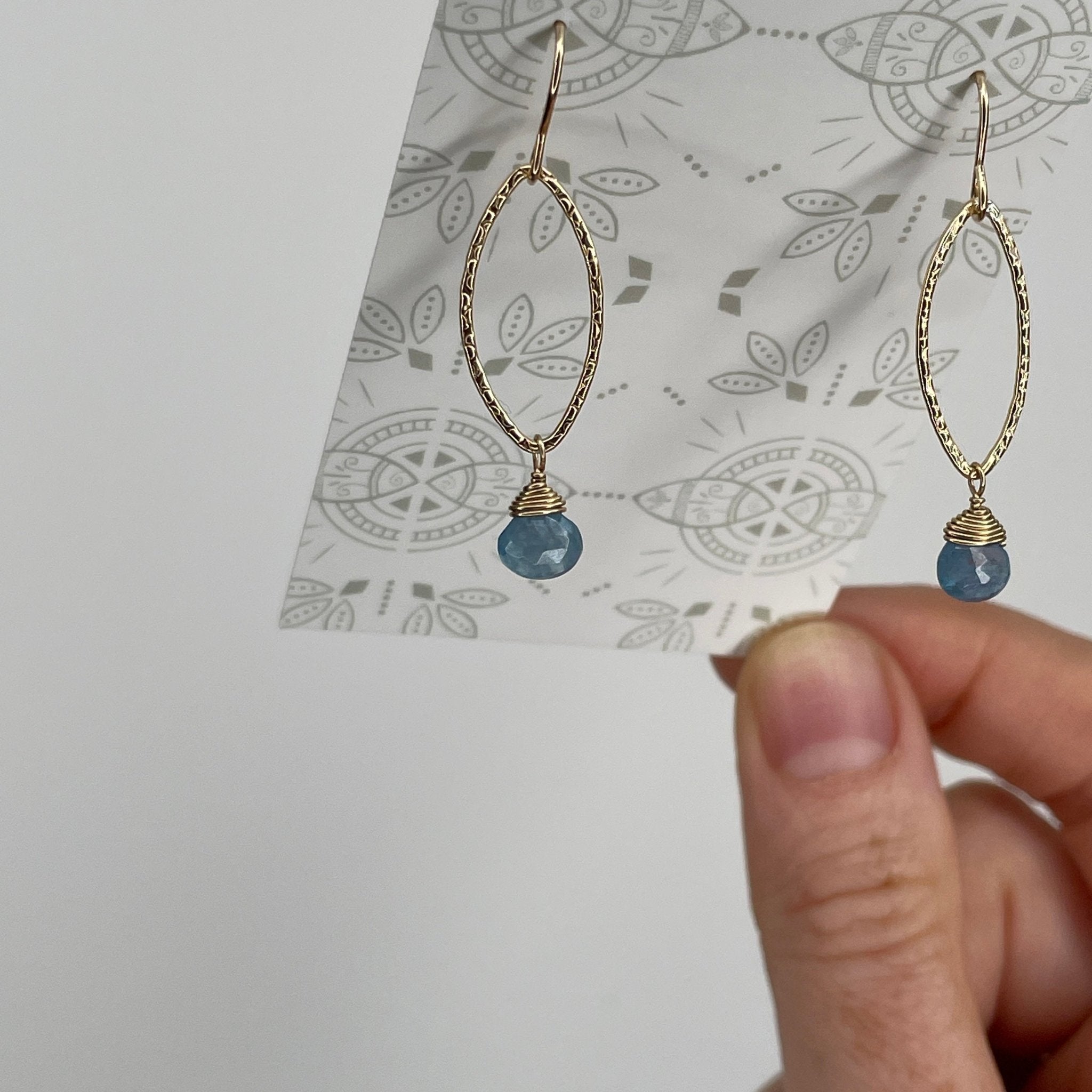 Aquamarine Kite Earrings - Tree Myriah