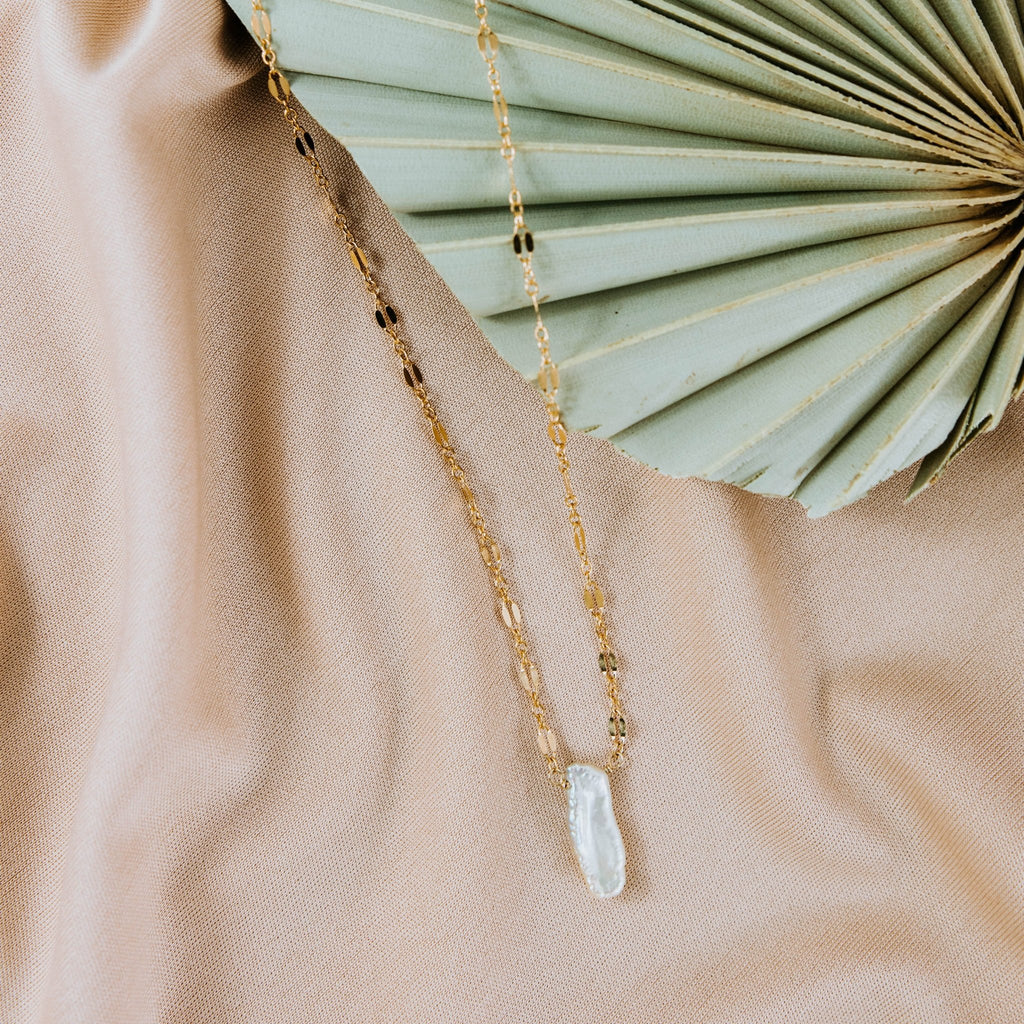 Organic Pearl Hoops